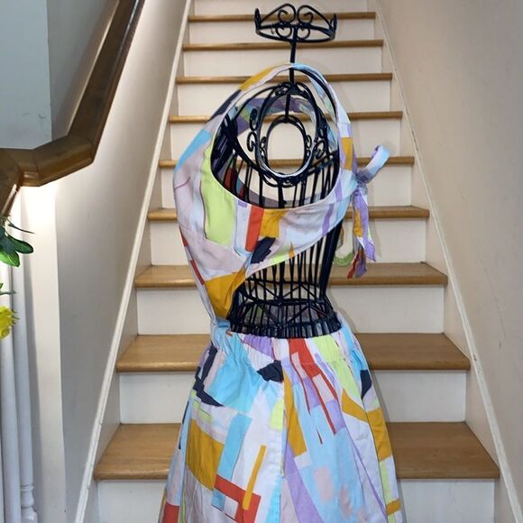 ✨Open Edit COLORFUL 🎨 Tie Open Back 100% Organic Cotton Maxi Dress✨ - Picture 8 of 14